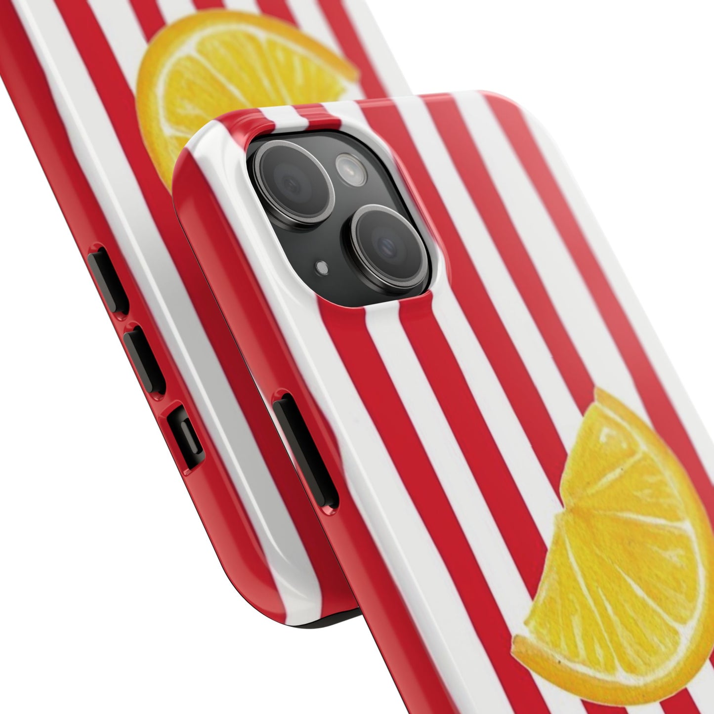 Lemon Slice Red & White Stripe Tough Phone Case