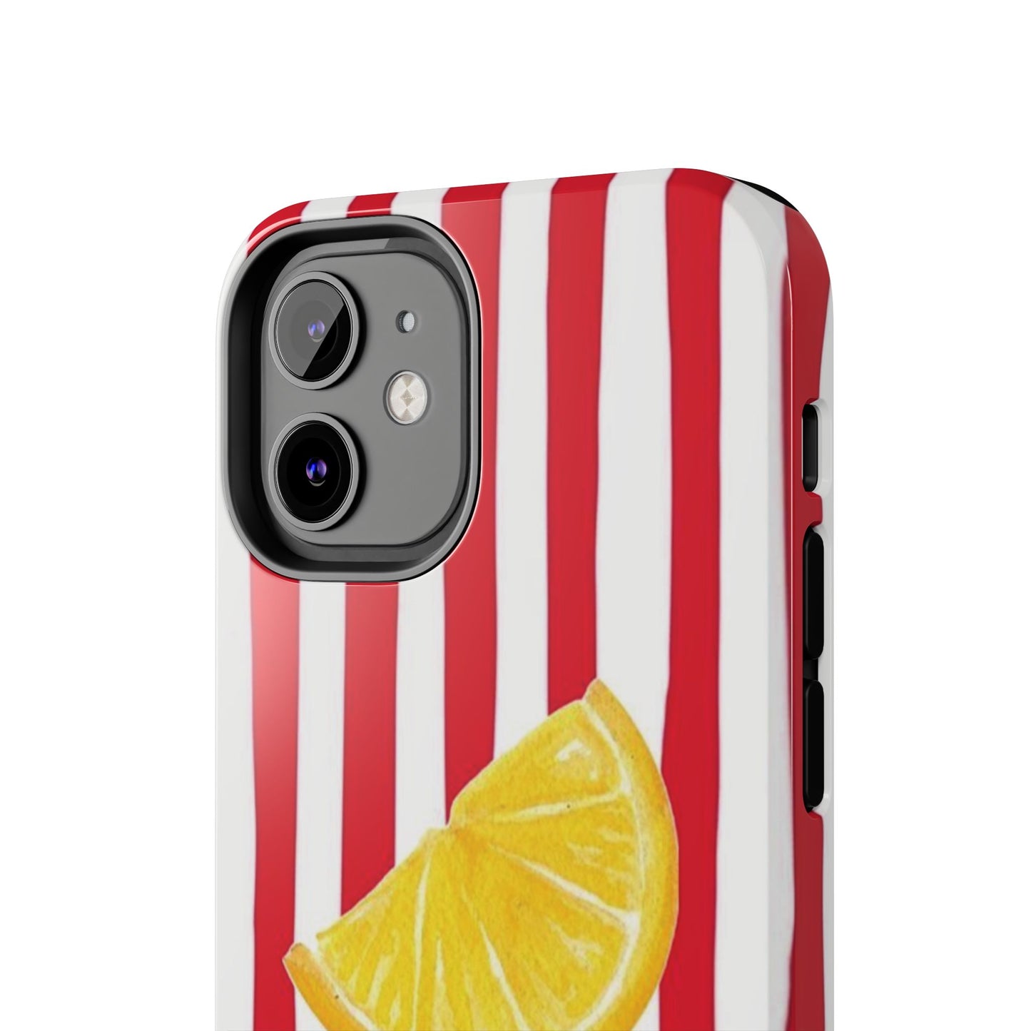 Lemon Slice Red & White Stripe Tough Phone Case