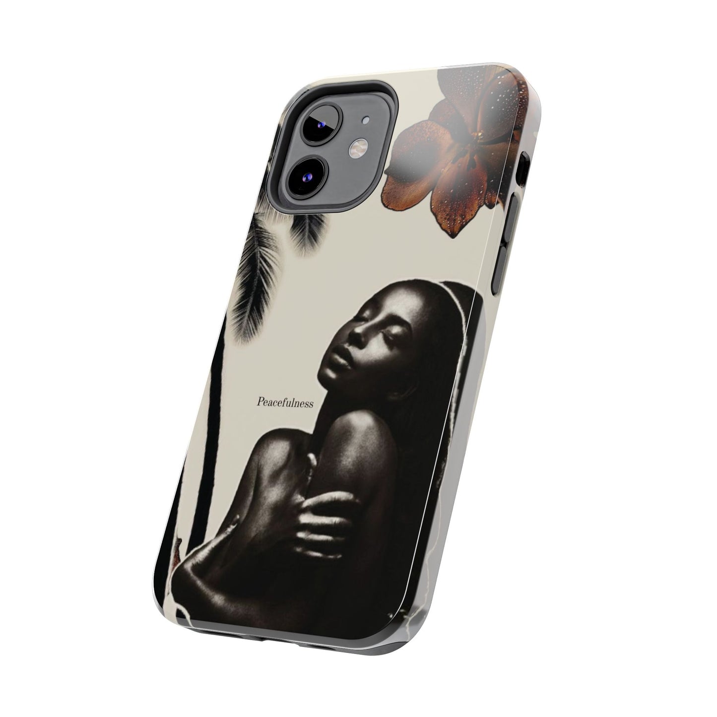 Tough Phone Case — "Peacefulness" Artistic Black Woman Floral Design