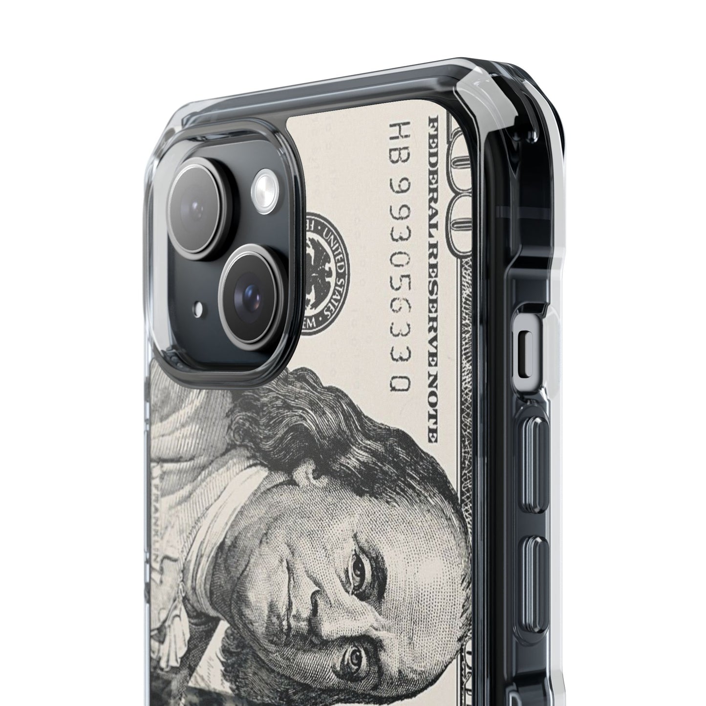 Clear Magnetic Phone Case — Hundred Dollar Bill Design