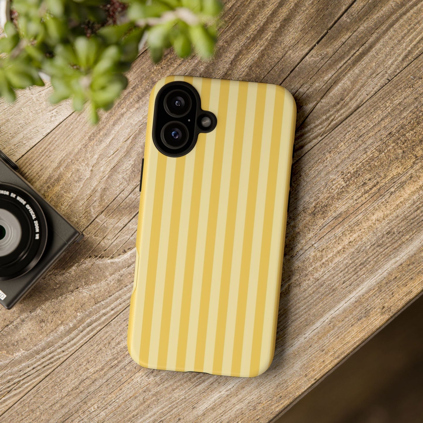 Yellow Stripe Tough Phone Case — Durable Protective iPhone Cover