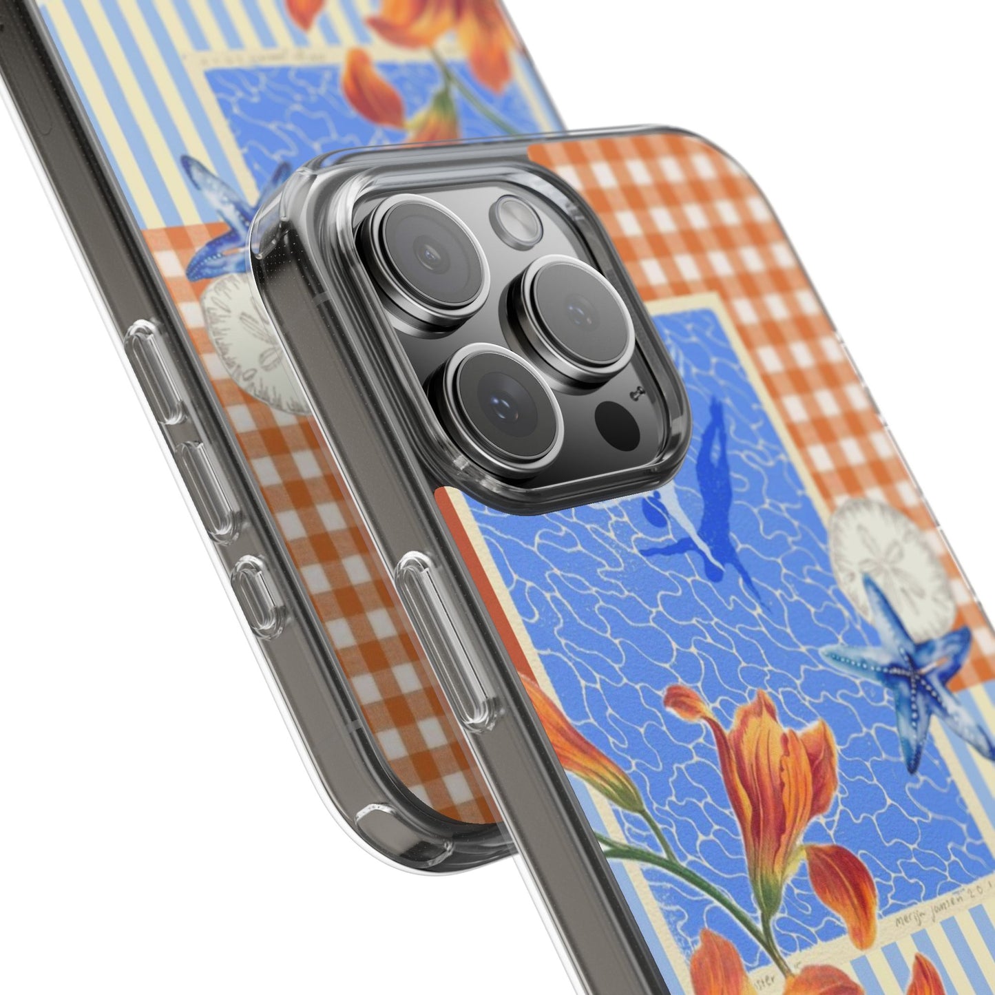 Floral Patchwork Clear Impact-Resistant Phone Case