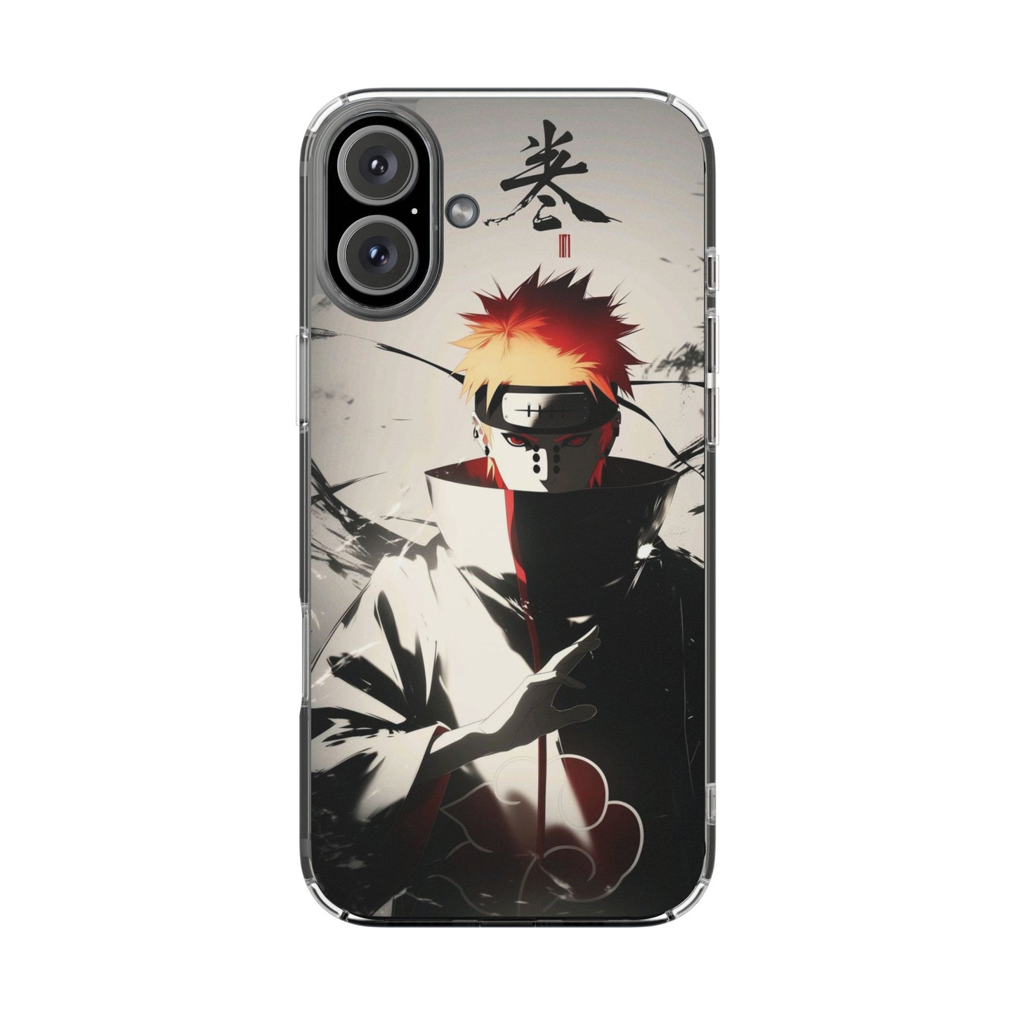 Clear Impact-Resistant Phone Case — Anime Akatsuki Shadow Design