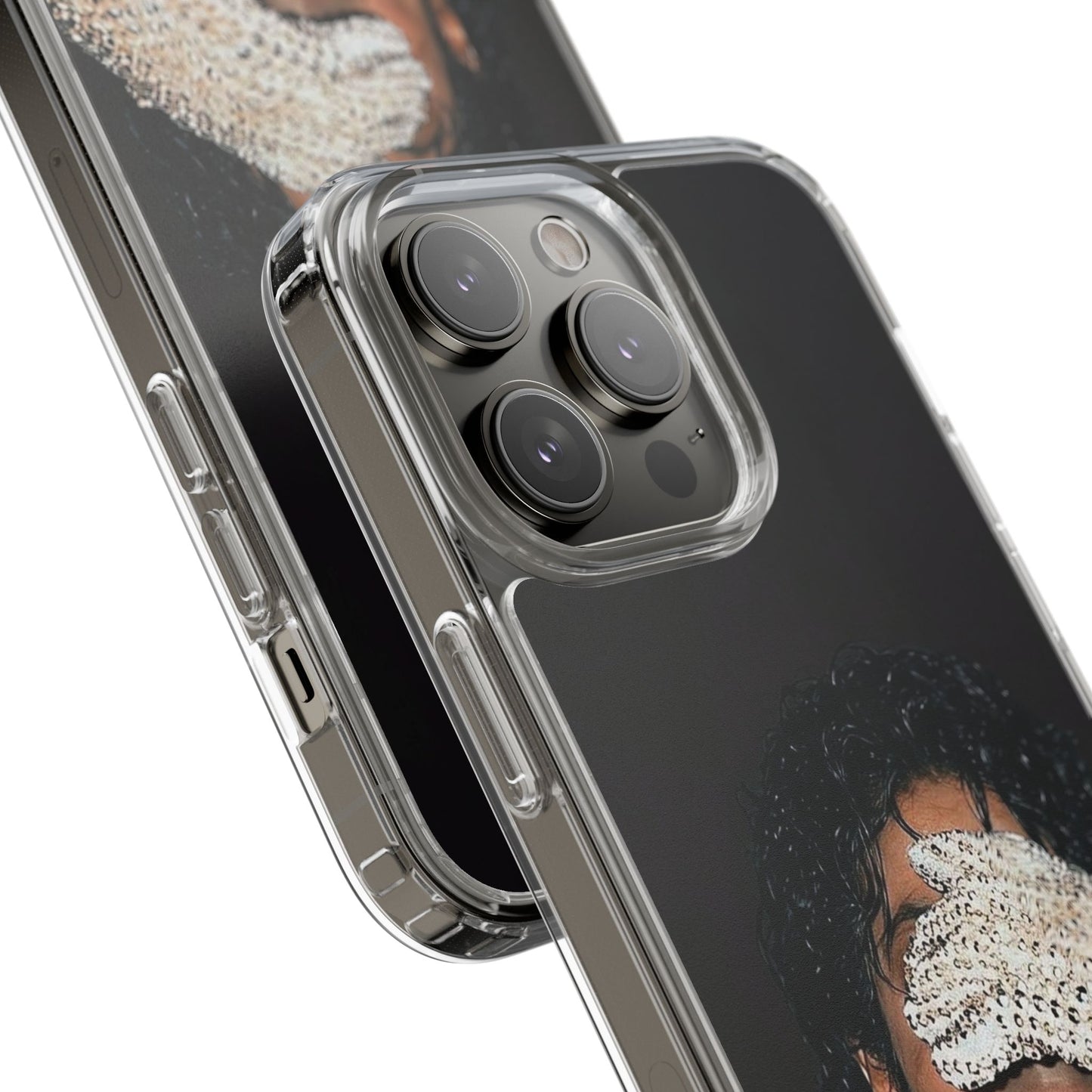 Michael Jackson Smiling Portrait Clear Phone Case — Retro Pop Icon Design