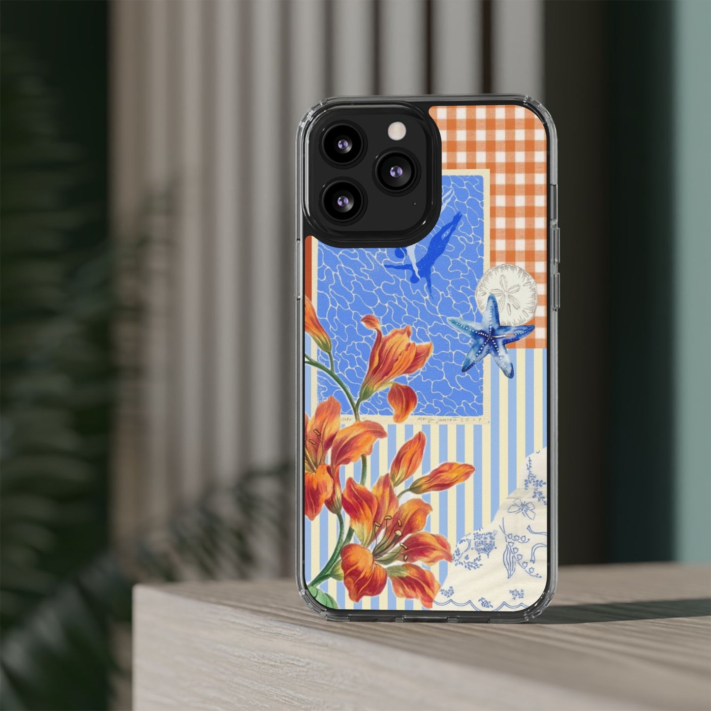 Floral Patchwork Clear Impact-Resistant Phone Case