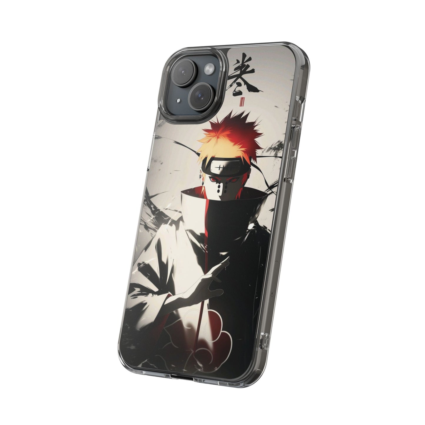 Clear Impact-Resistant Phone Case — Anime Akatsuki Shadow Design