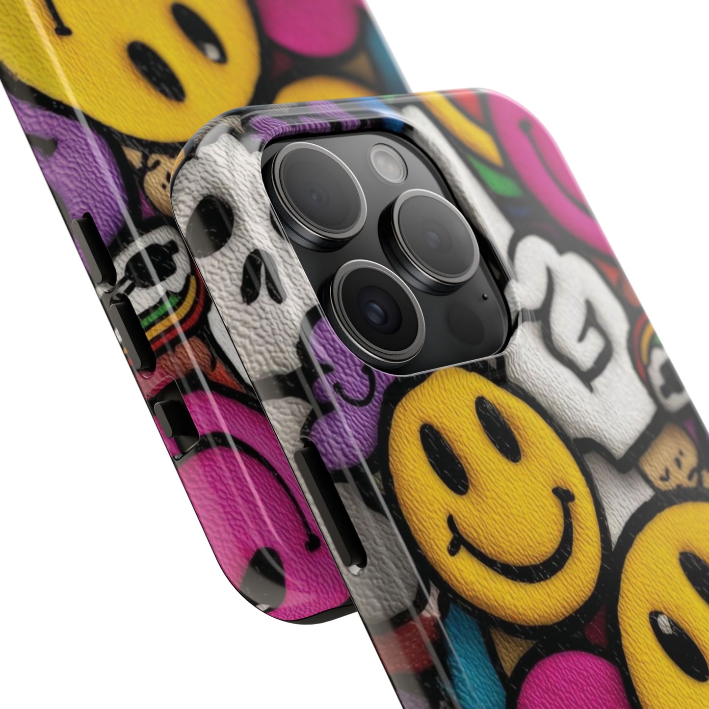 Smiley Graffiti Tough Phone Case – Colorful Urban Art Protection