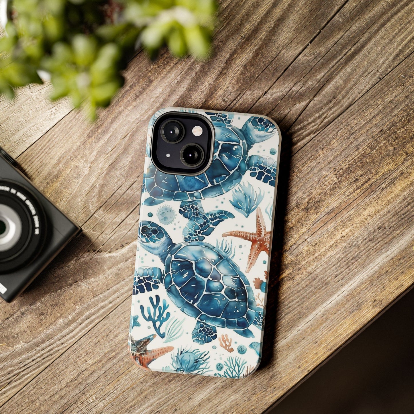 Sea Turtle Tough Phone Case — Blue Ocean Marine Life Protective Cover