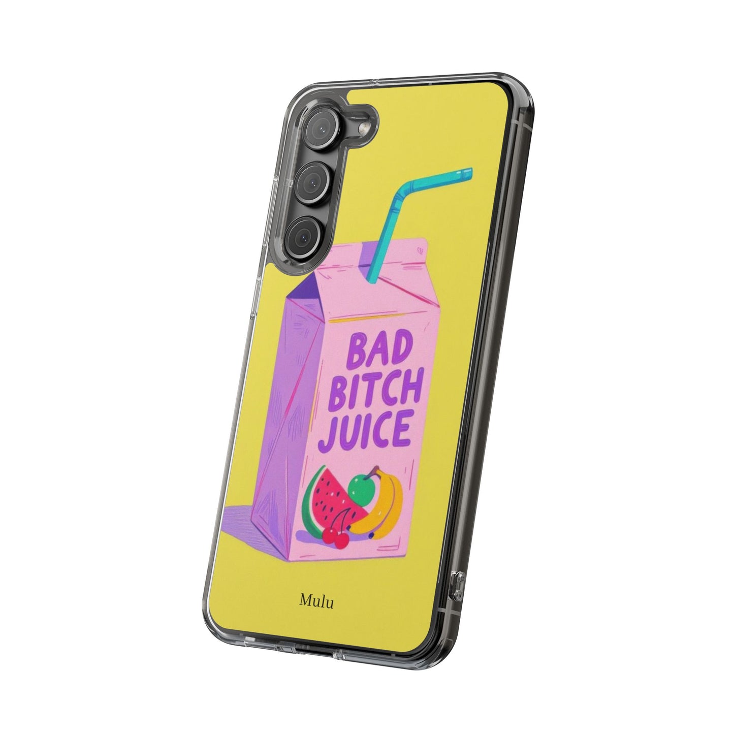 Clear Impact-Resistant Phone Case — "Bad Bitch Juice" Cartoon Juice Box Design