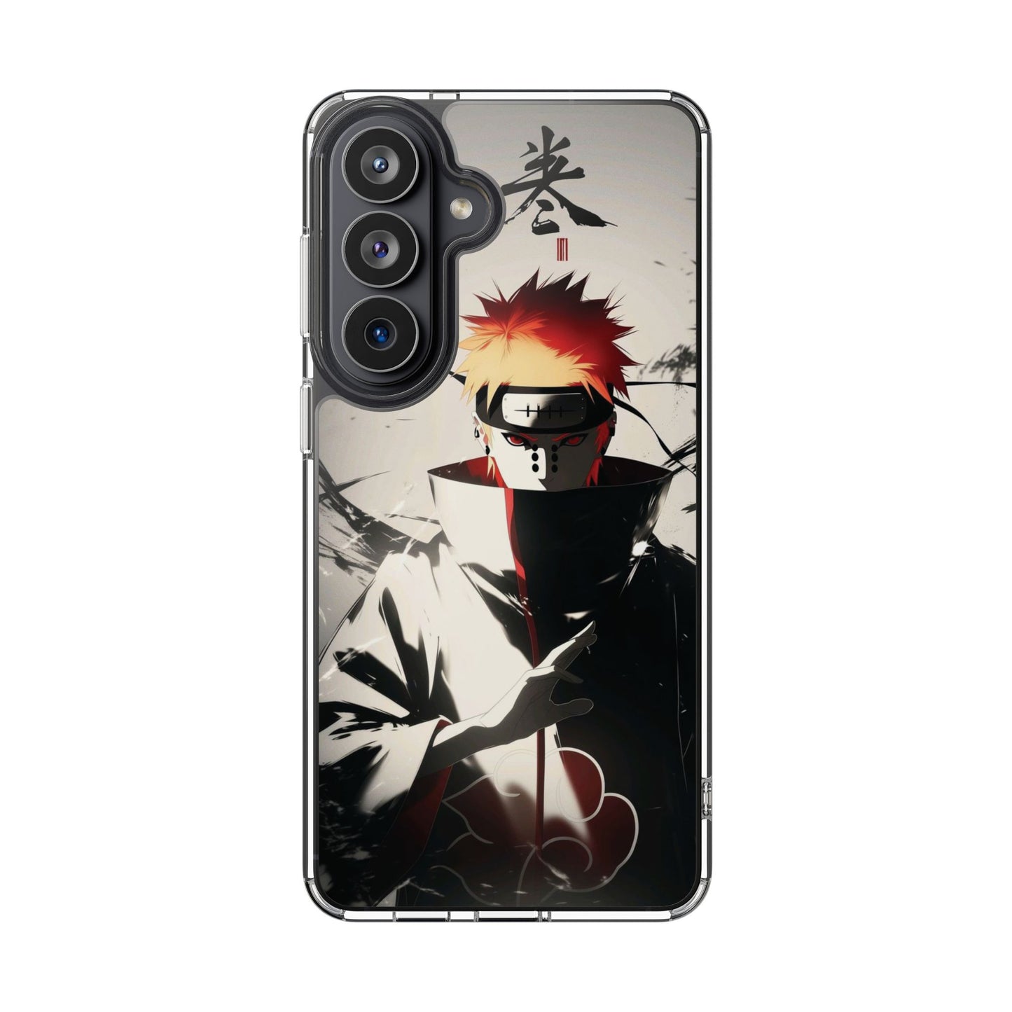 Clear Impact-Resistant Phone Case — Anime Akatsuki Shadow Design