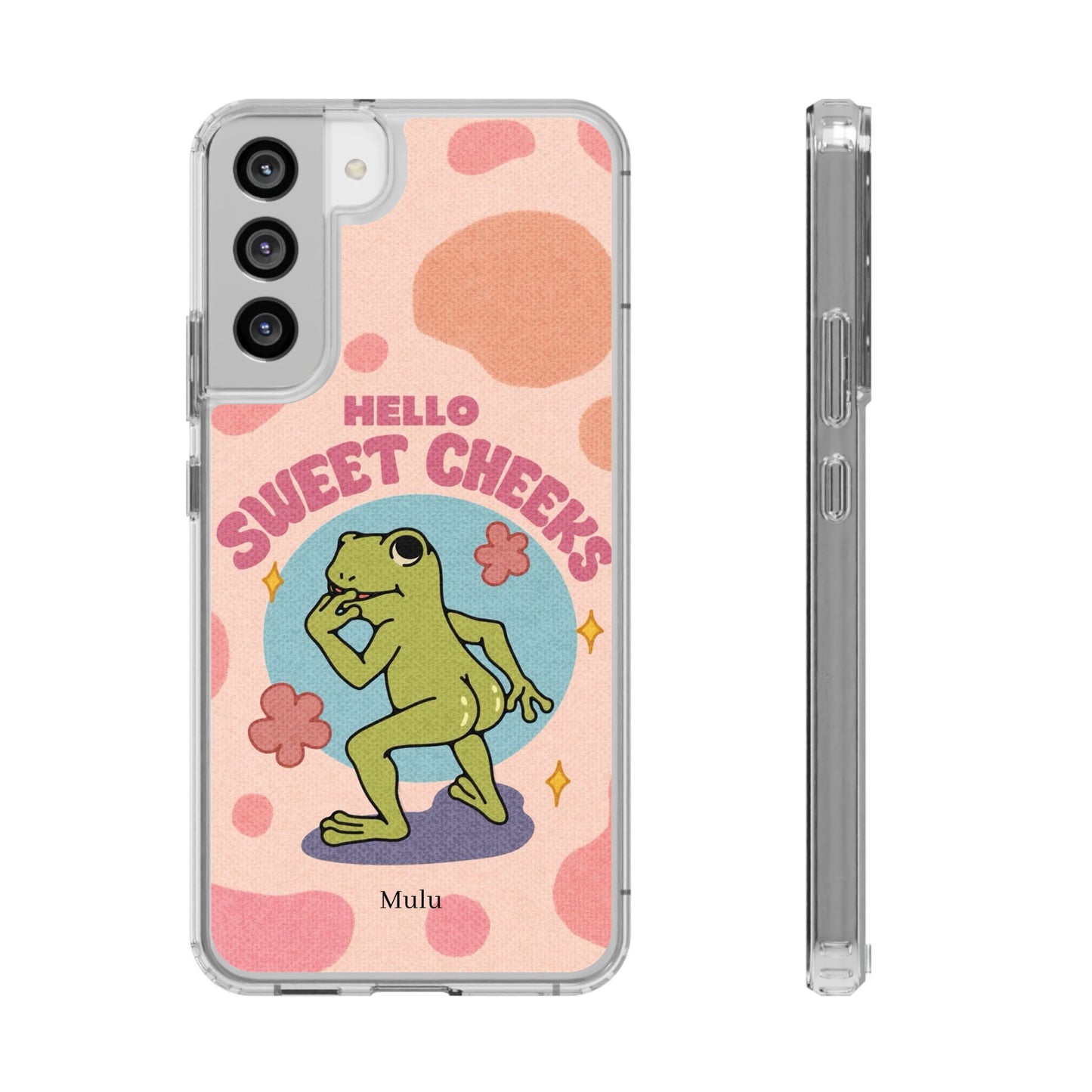 Clear Impact Phone Case — "Hello Sweet Cheeks" Retro Frog Design