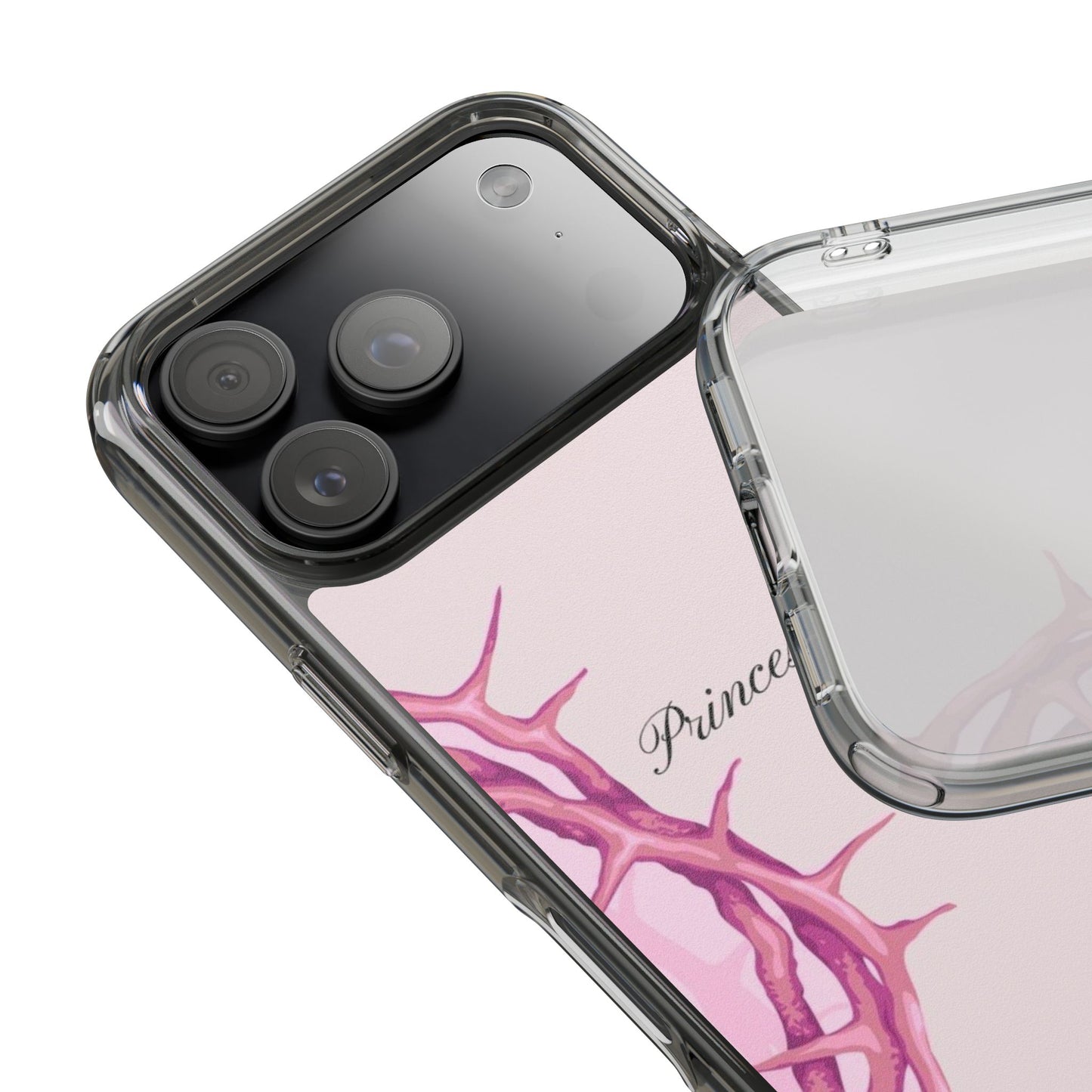 Phone Case — "Princess of God" Pink Crown of Thorns Clear Impact-Resistant Case