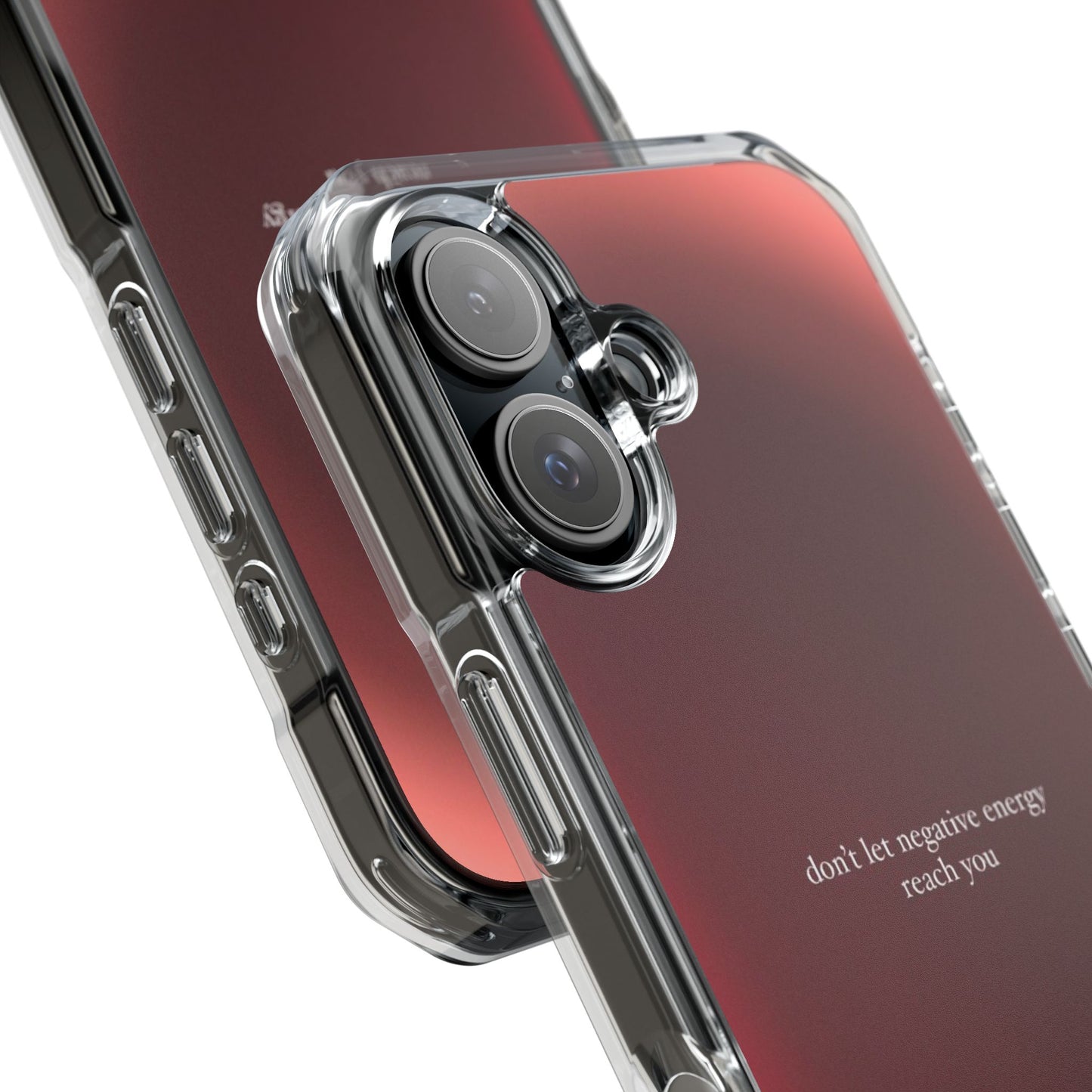 Clear Magnetic Phone Case — "don't let negative energy reach you" Gradient Protective Cover