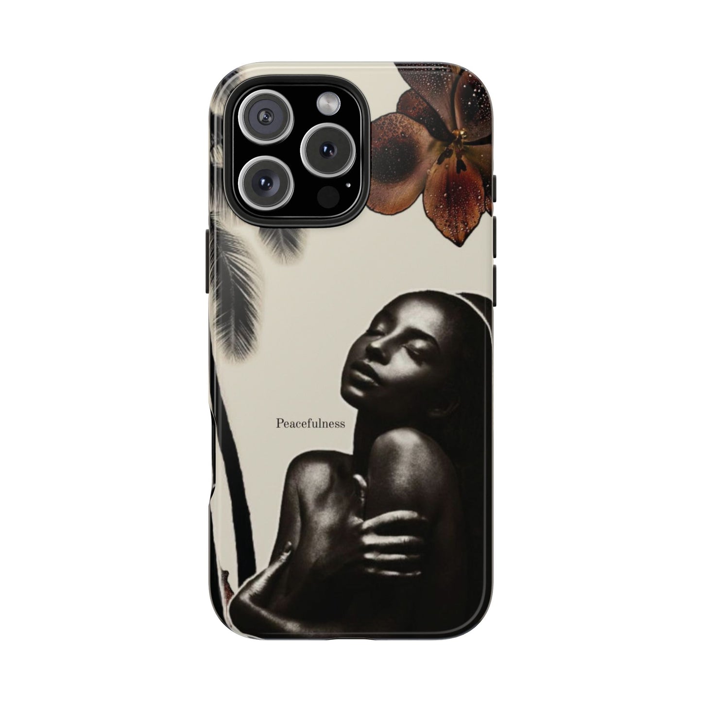 Tough Phone Case — "Peacefulness" Artistic Black Woman Floral Design