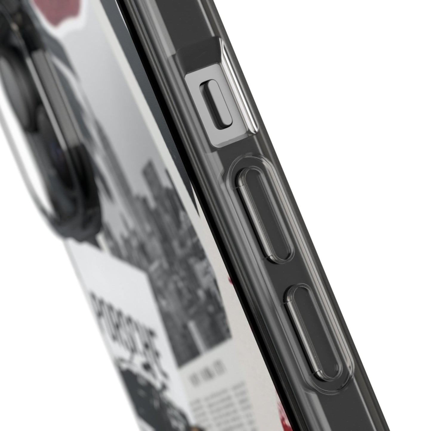 Clear Impact-Resistant Phone Case — Collage Luxury Leopard & Vintage Car Design
