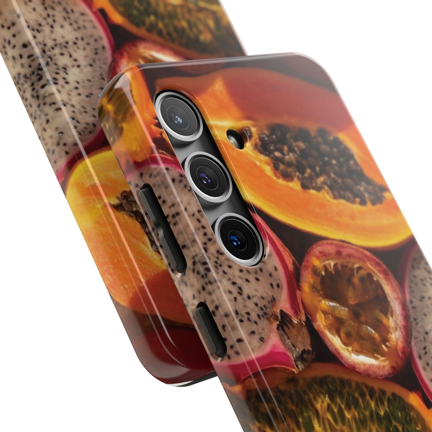 Tropical Fruit Tough Phone Case — Papaya & Dragon Fruit Design