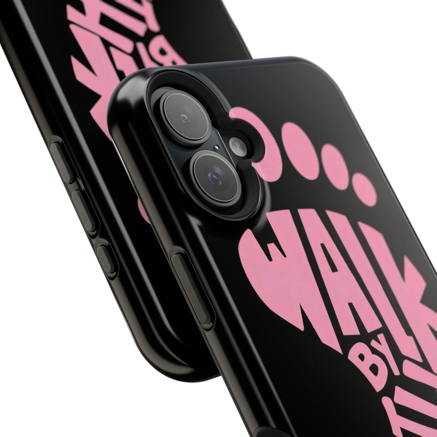 Phone Case — "Walk By Faith" Pink Footprint Magnetic Impact-Resistant Case