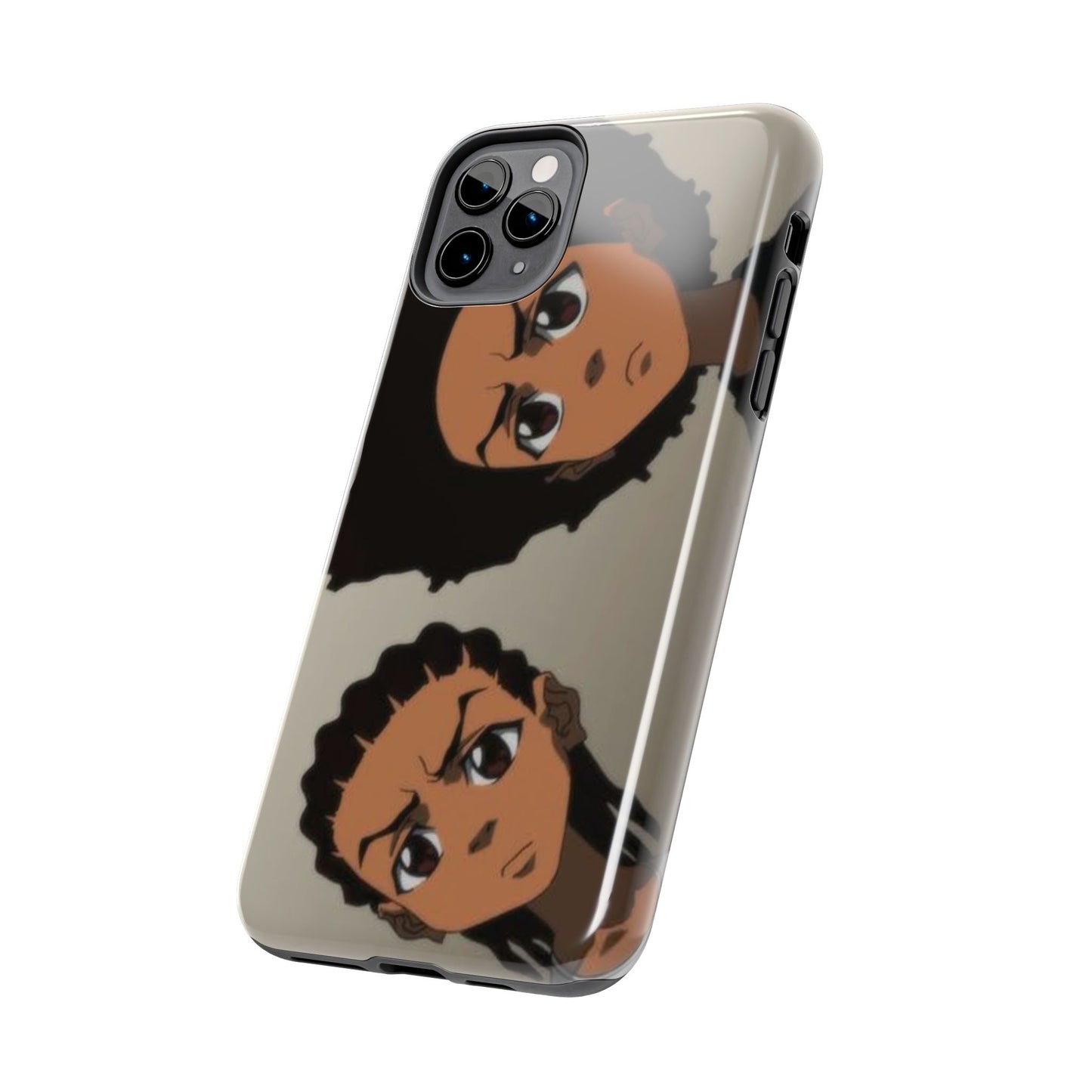 Tough Phone Case — Afro Anime Duo Face Design, Protective Shockproof Cover