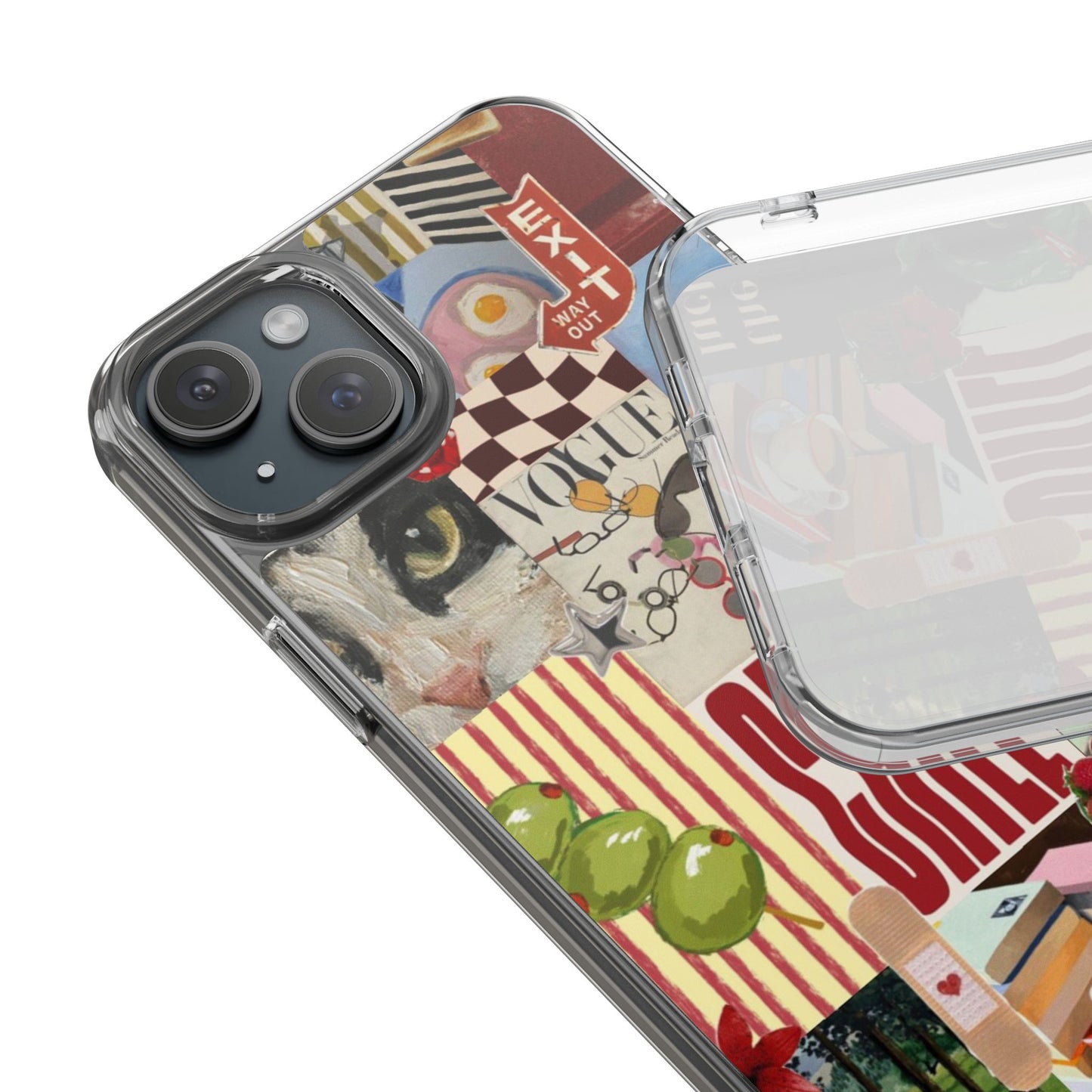 Collage Vintage Aesthetic Clear Impact-Resistant Phone Case