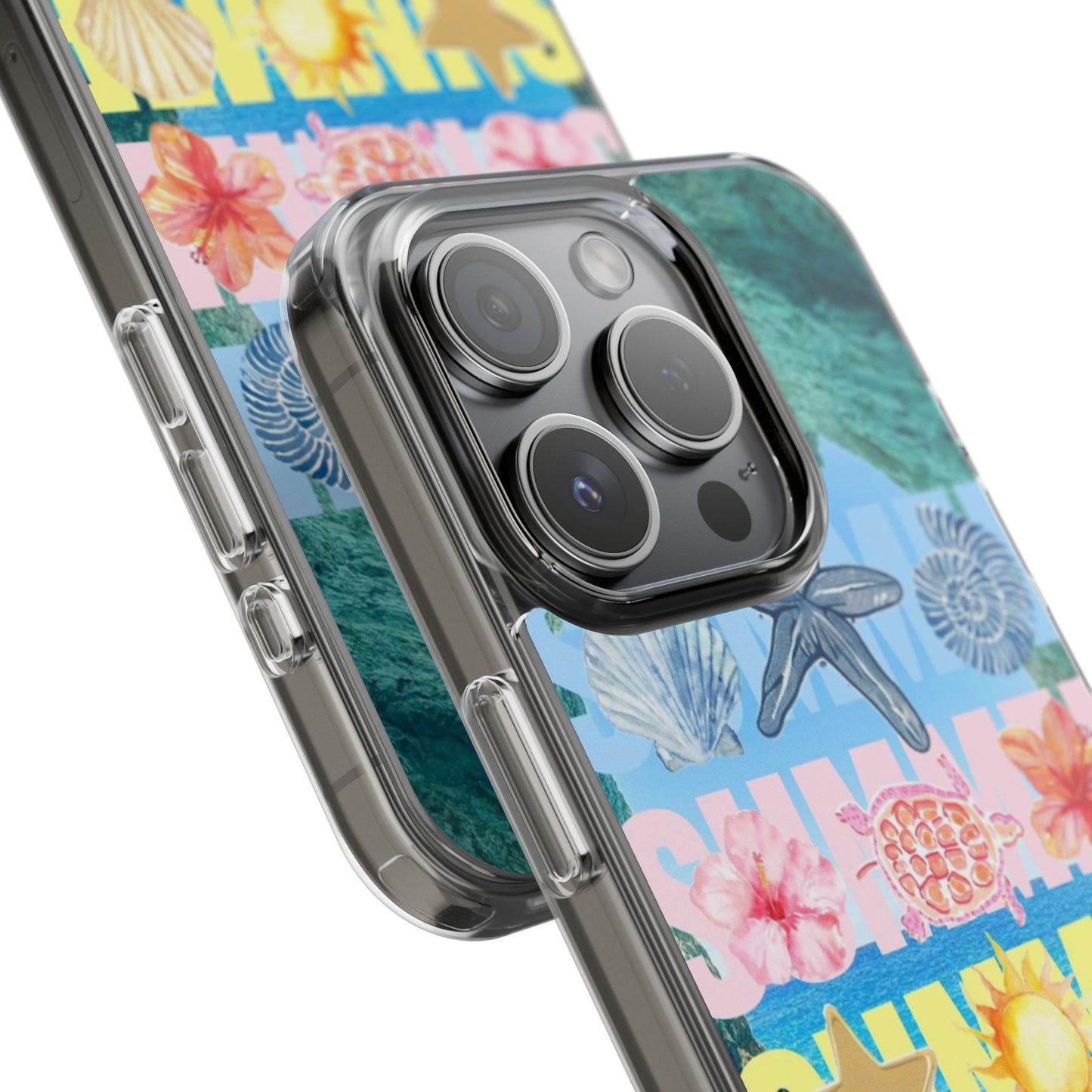 Clear Summer Beach Phone Case — Impact‑Resistant Tropical Design