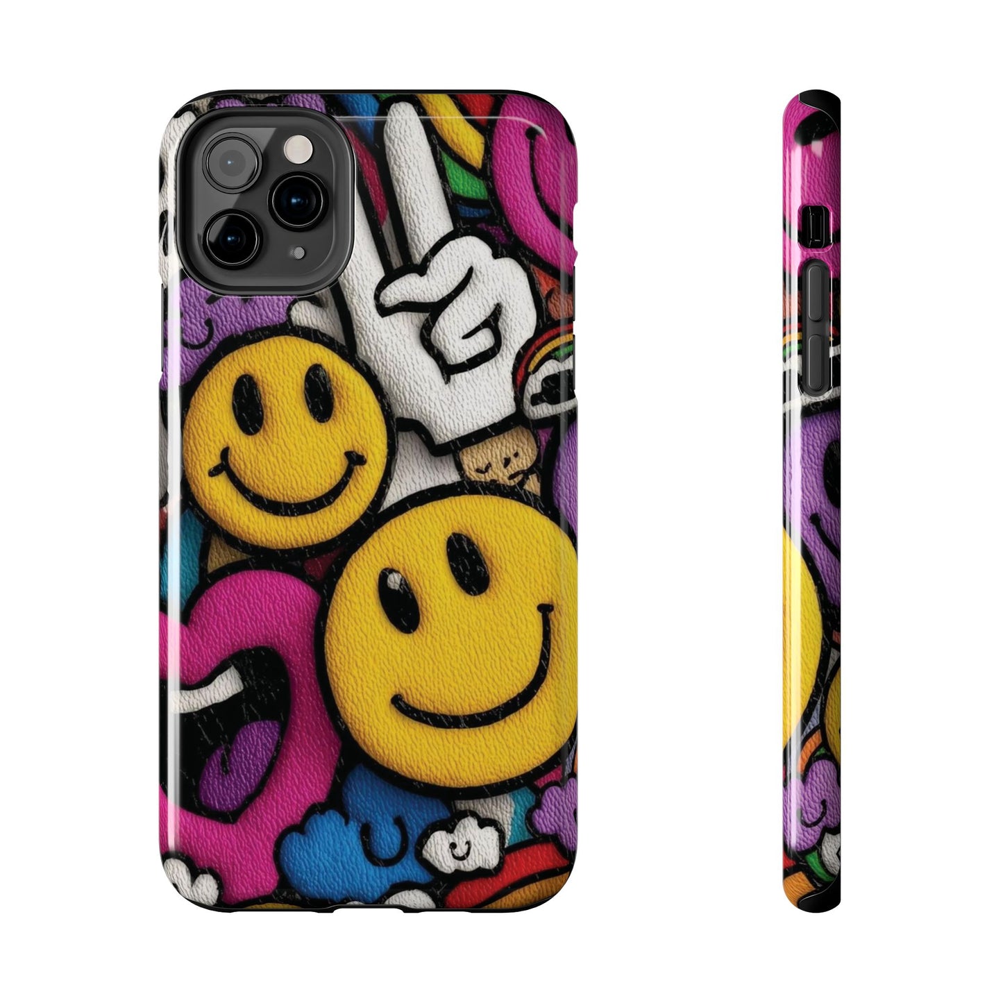 Smiley Graffiti Tough Phone Case – Colorful Urban Art Protection
