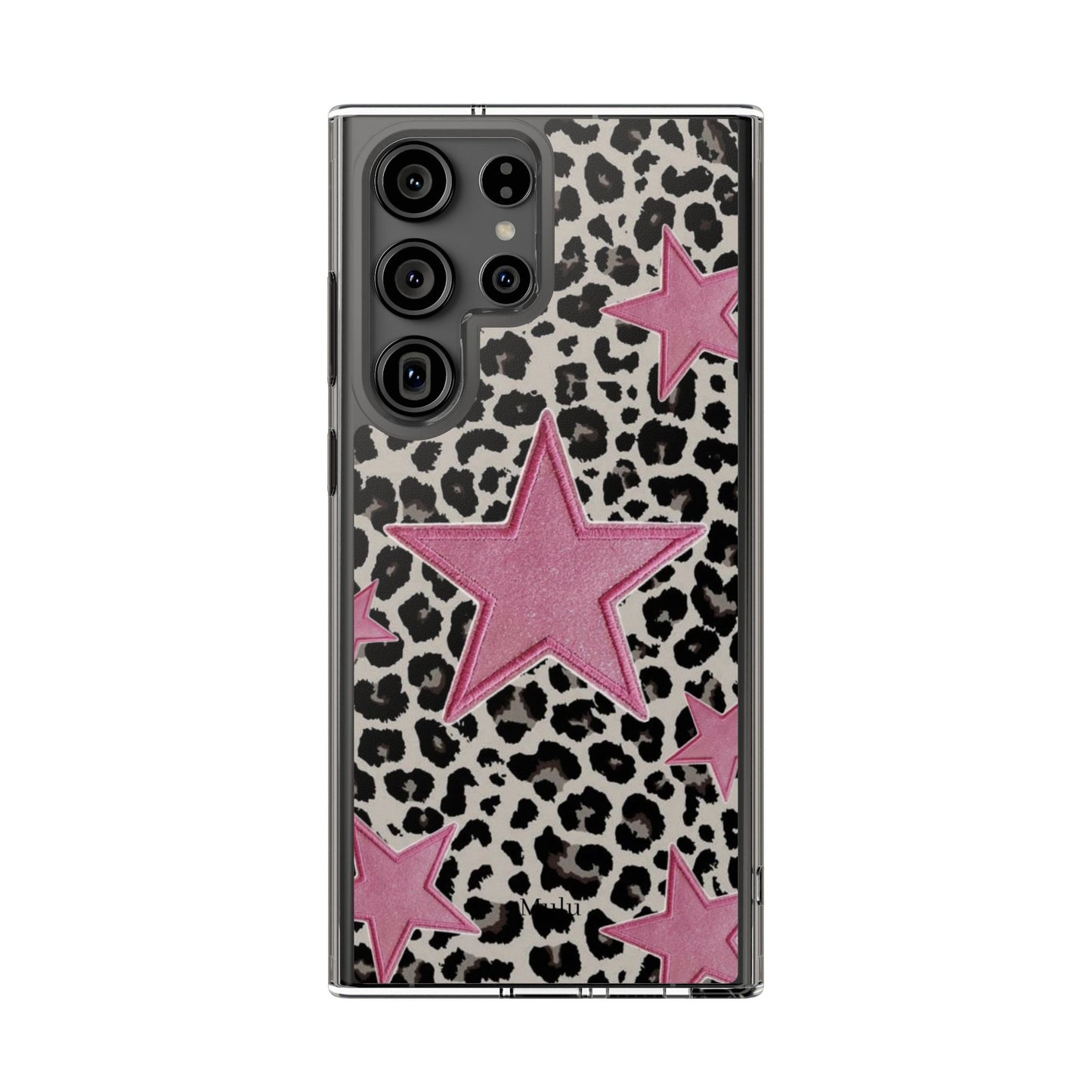 Pink Star Leopard Clear Impact Phone Case