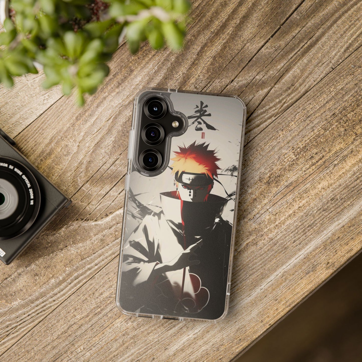 Clear Impact-Resistant Phone Case — Anime Akatsuki Shadow Design