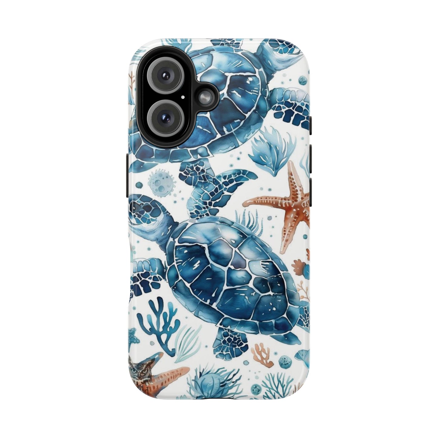 Sea Turtle Tough Phone Case — Blue Ocean Marine Life Protective Cover