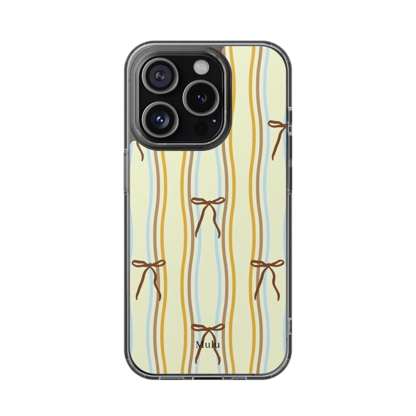 Ballet Ribbon Stripe Clear Impact Phone Case — Pastel Yellow Protective Cover