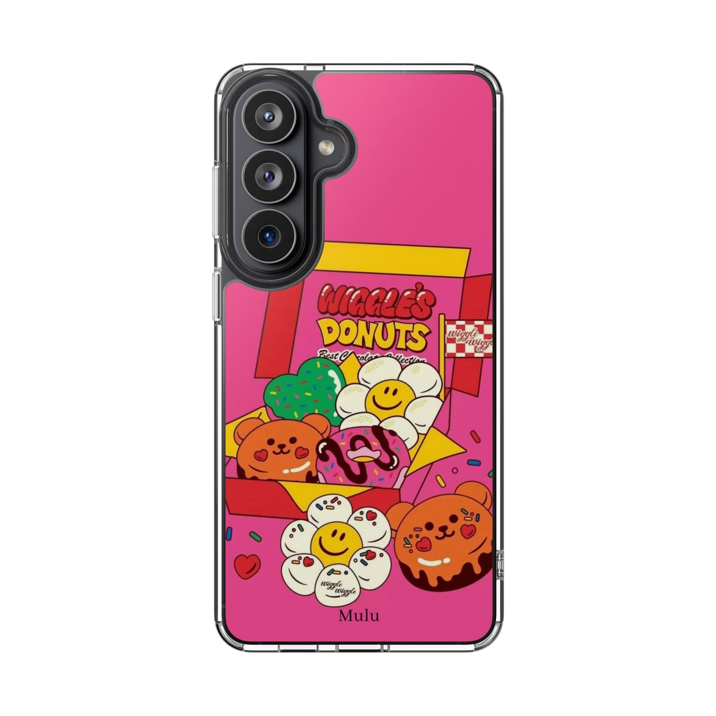 Donut Box Cute Phone Case — Clear Impact‑Resistant iPhone Cover with Smiling Donuts