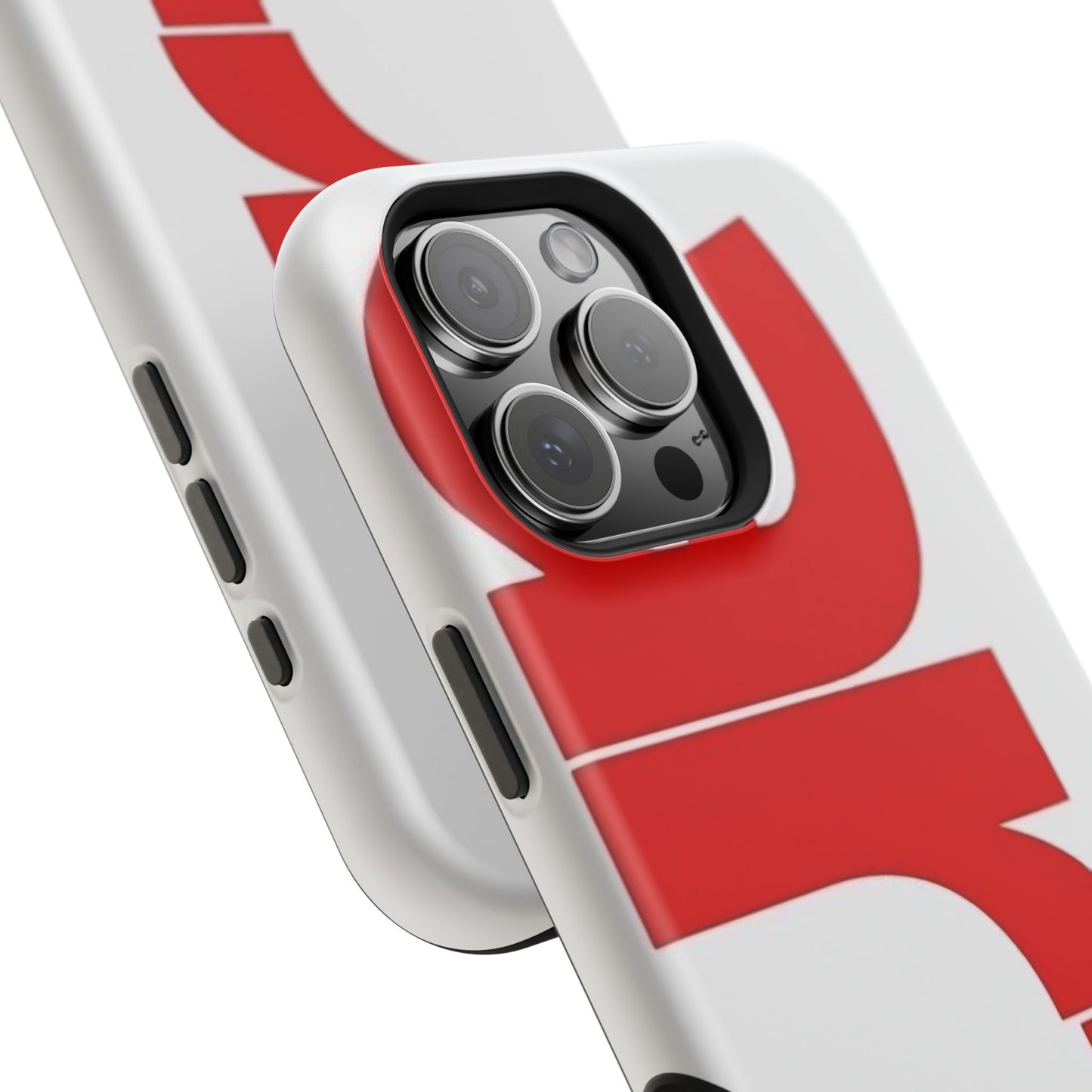 Magnetic Impact-Resistant Phone Case — Bold Red Typographic Design
