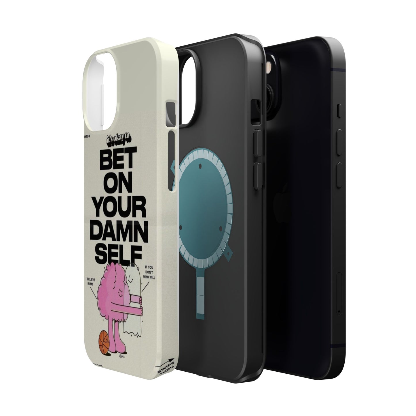 Magnetic Impact-Resistant Case — "Bet On Your Damn Self" Motivational Phone Cover