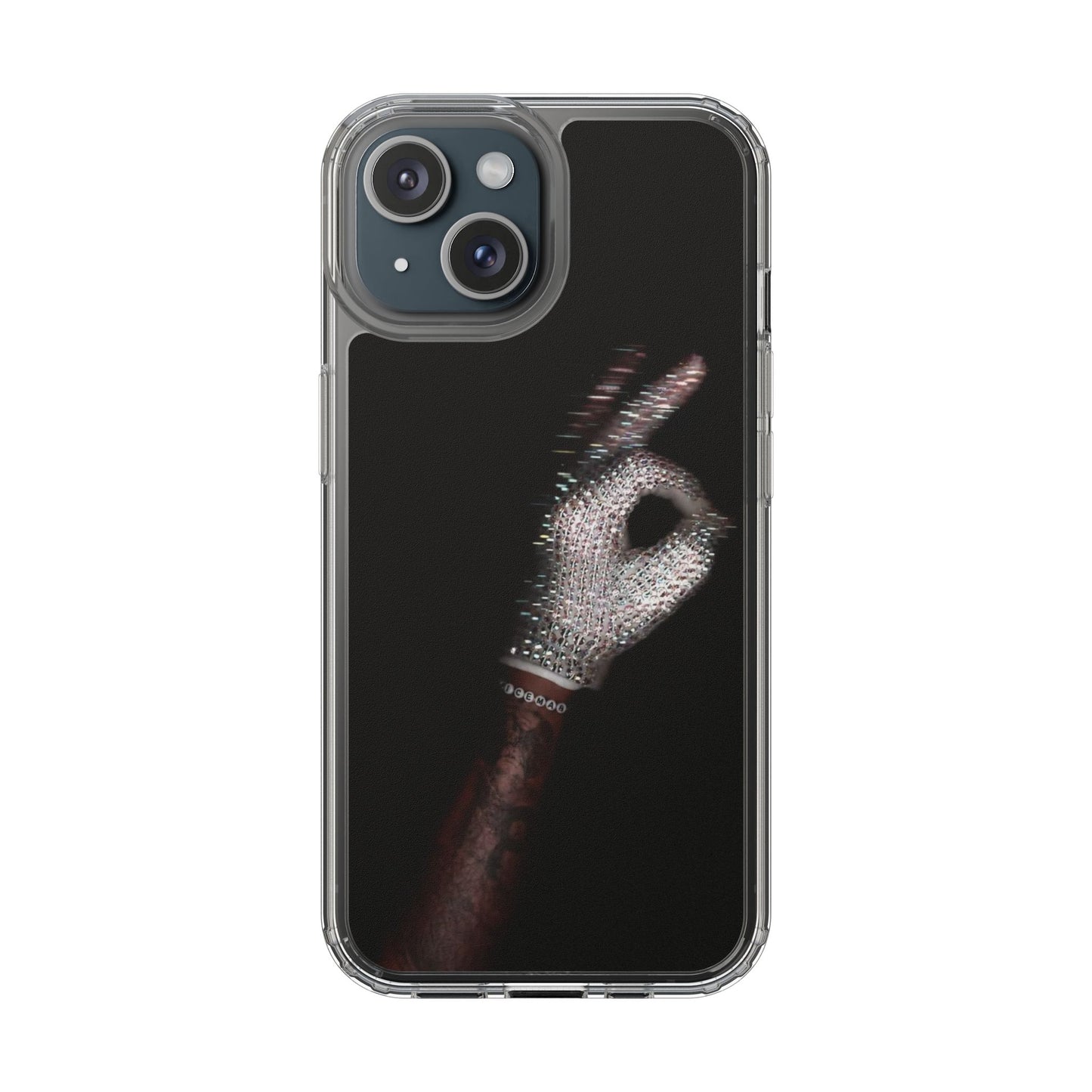 Diamond Glove OK Hand Clear Phone Case