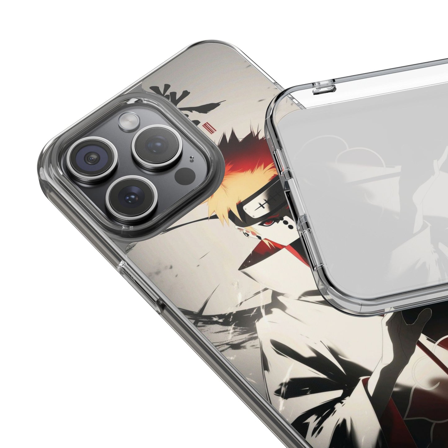 Clear Impact-Resistant Phone Case — Anime Akatsuki Shadow Design