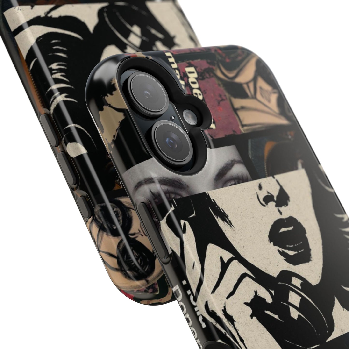 Magnetic Impact Phone Case — Retro Pop Art "Music Is My Drug" Design