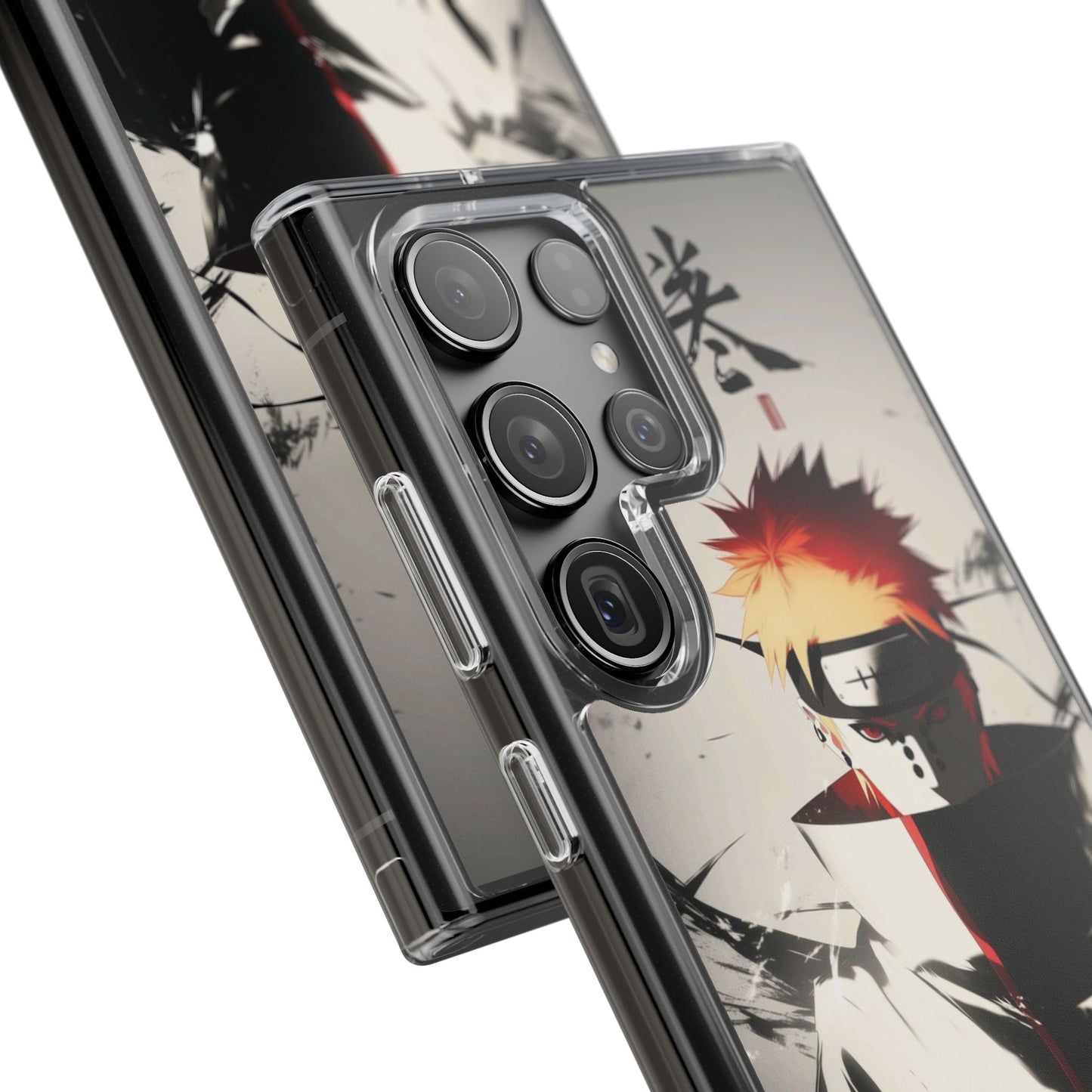 Clear Impact-Resistant Phone Case — Anime Akatsuki Shadow Design