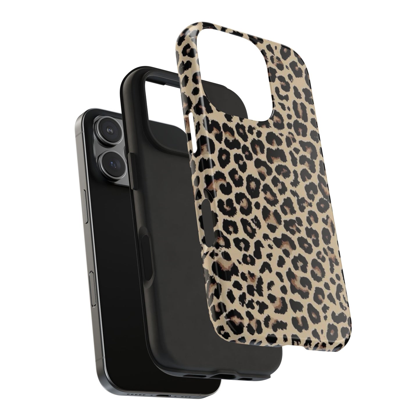 Leopard Print Tough Phone Case — Durable Protective iPhone Cover
