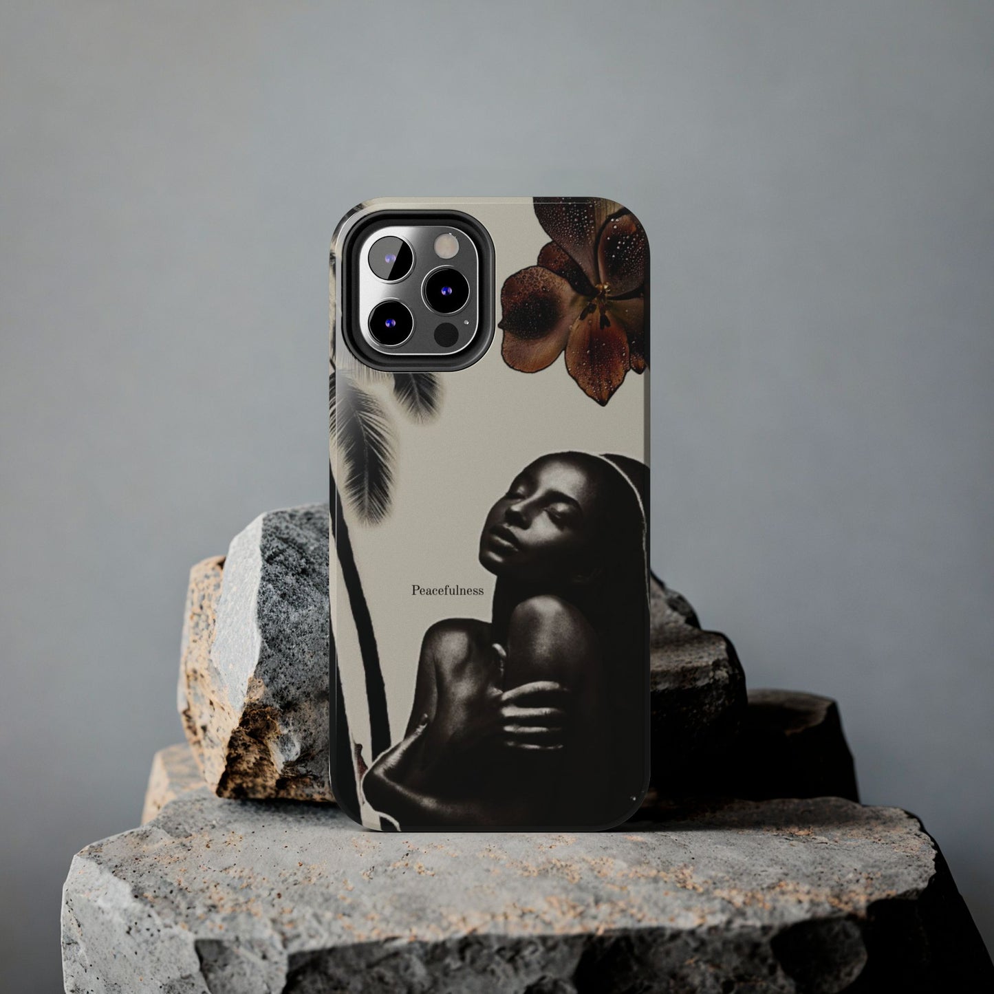 Tough Phone Case — "Peacefulness" Artistic Black Woman Floral Design