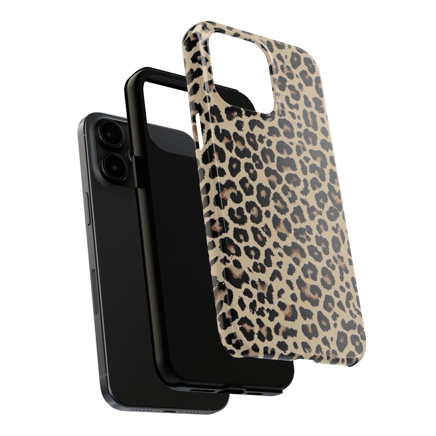 Leopard Print Tough Phone Case — Durable Protective iPhone Cover