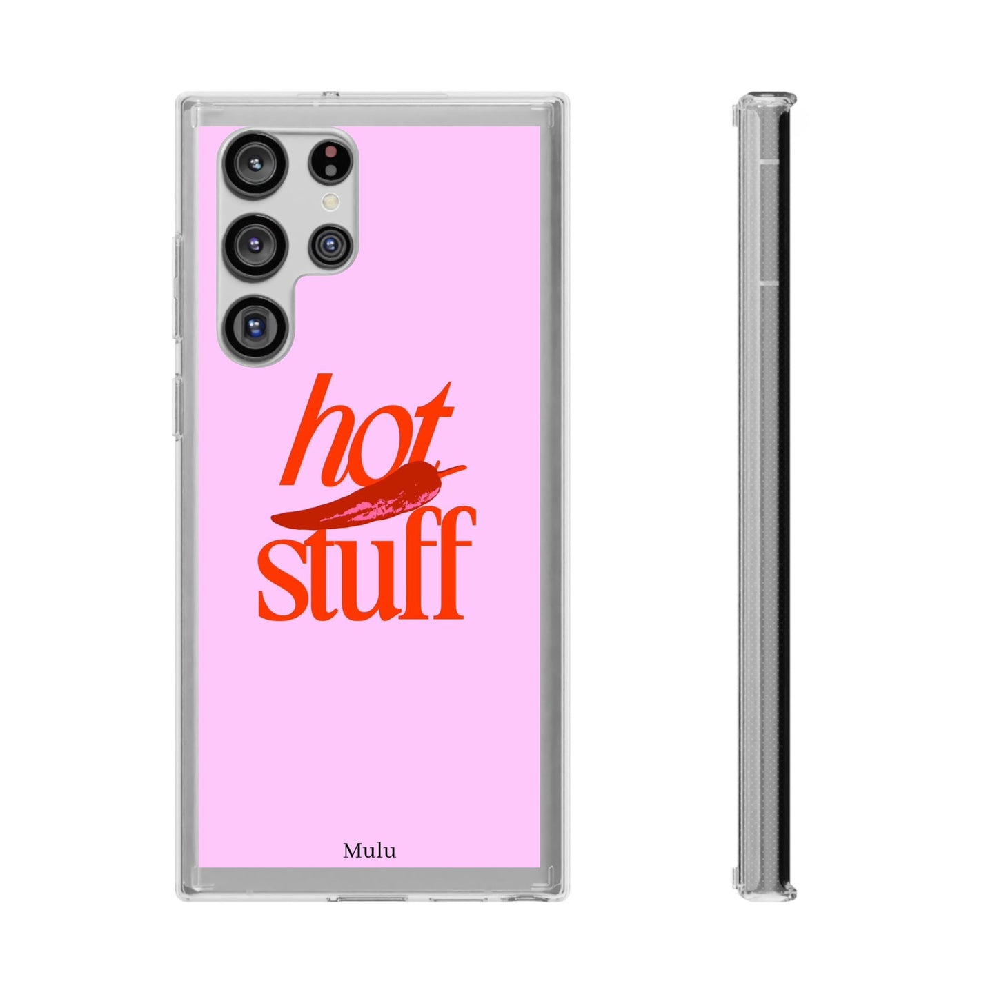 Hot Stuff Clear Impact Phone Case — Pink Retro Typography iPhone Cover