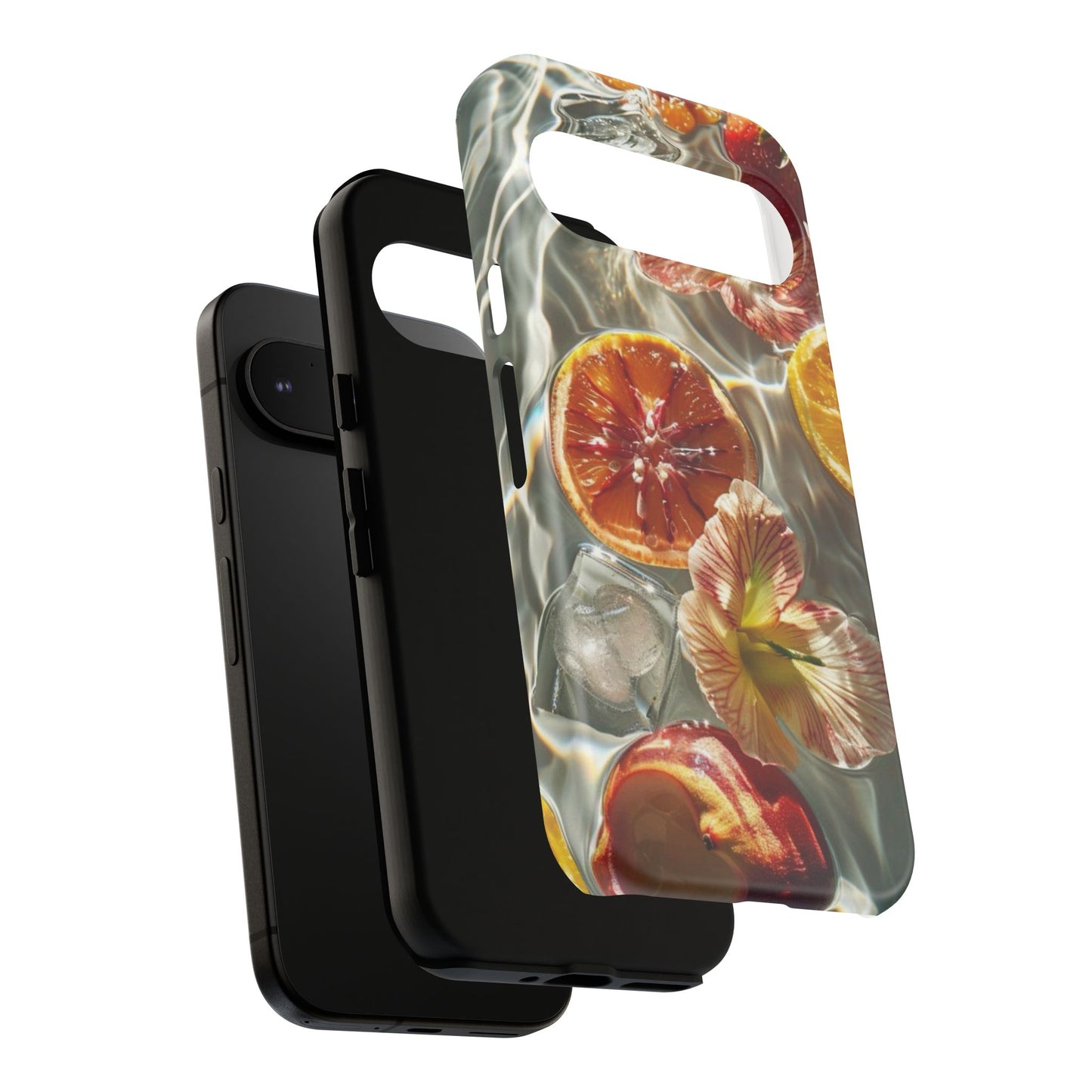 Citrus & Hibiscus Protective Phone Case – Summer Fruit Water Print Tough Case