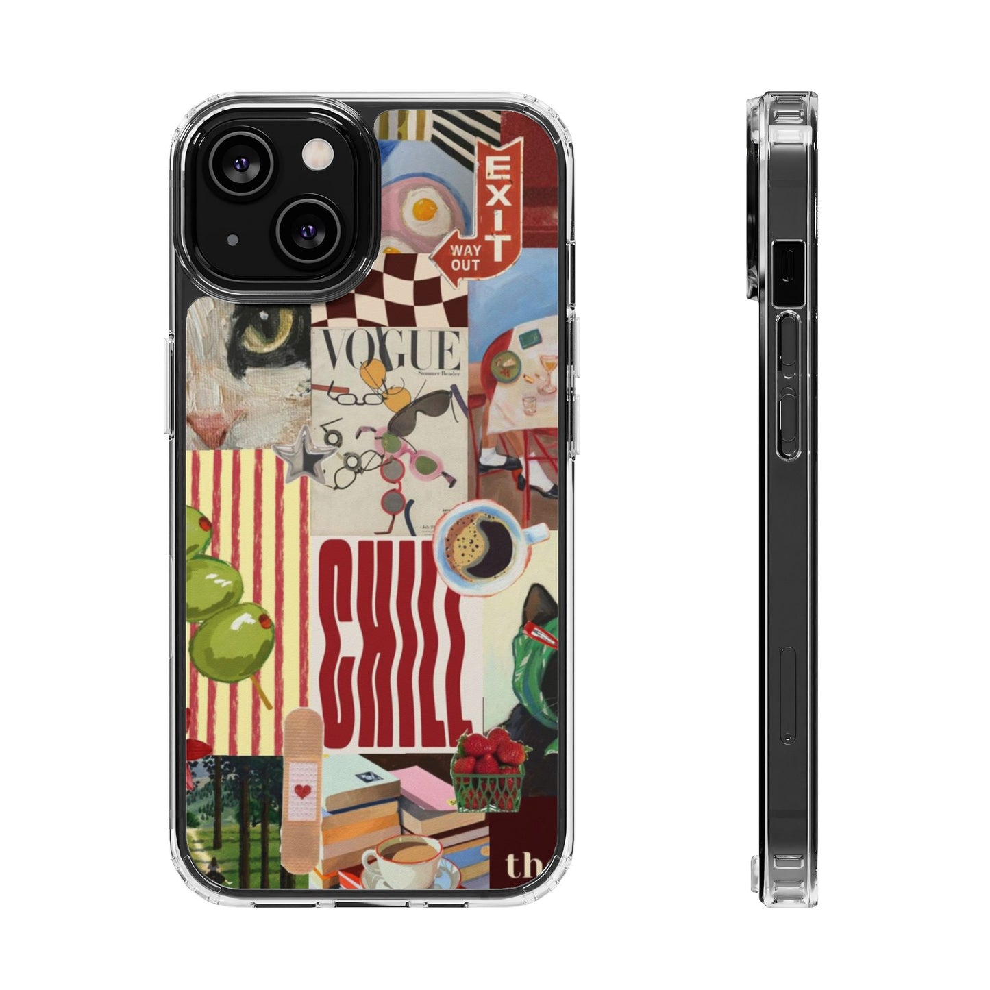 Collage Vintage Aesthetic Clear Impact-Resistant Phone Case