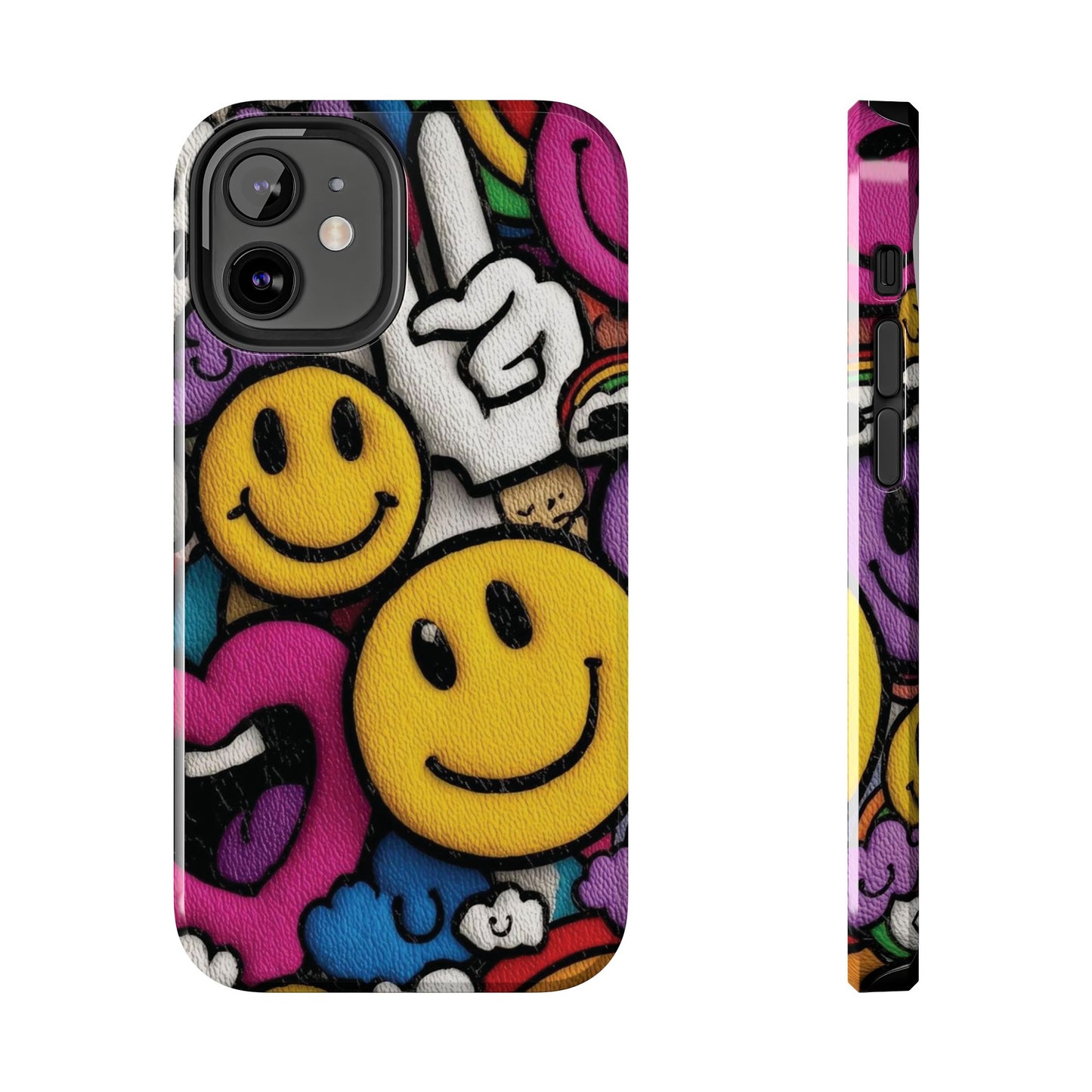 Smiley Graffiti Tough Phone Case – Colorful Urban Art Protection