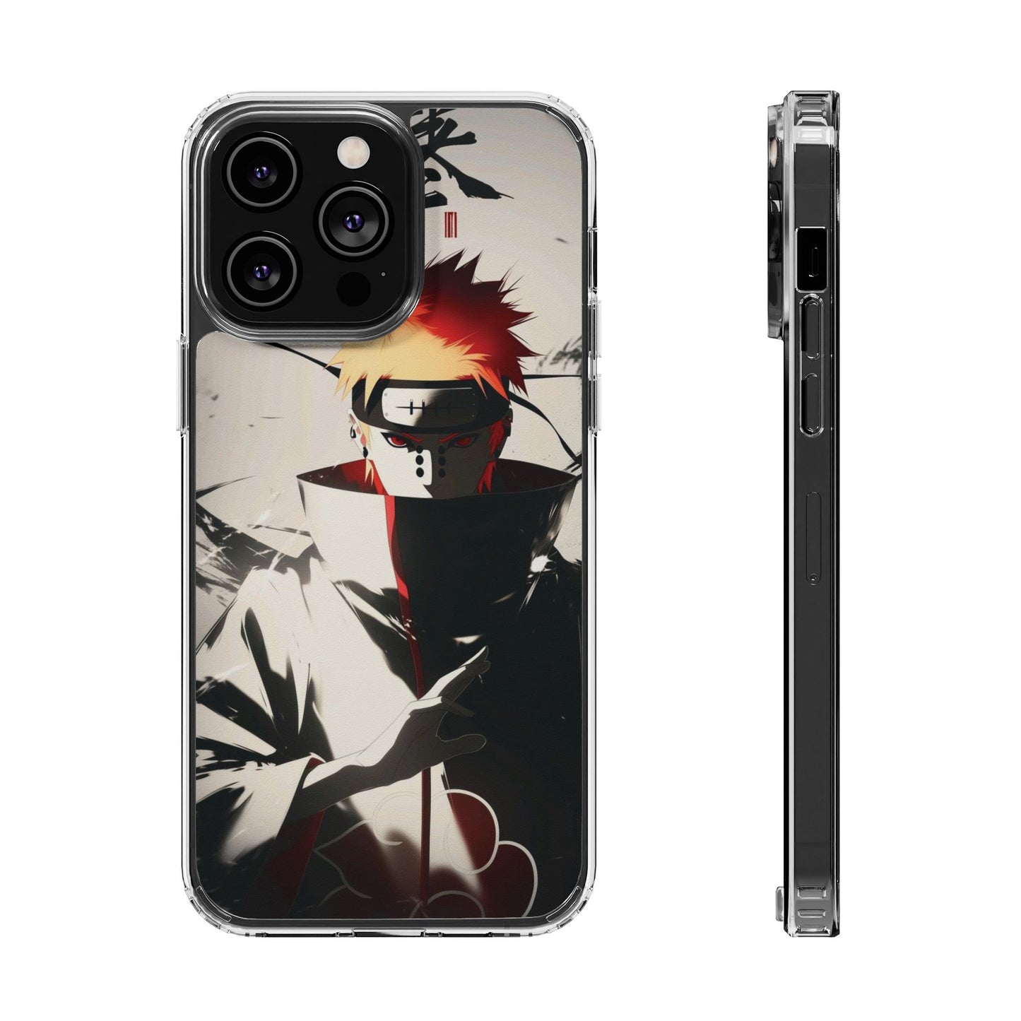 Clear Impact-Resistant Phone Case — Anime Akatsuki Shadow Design