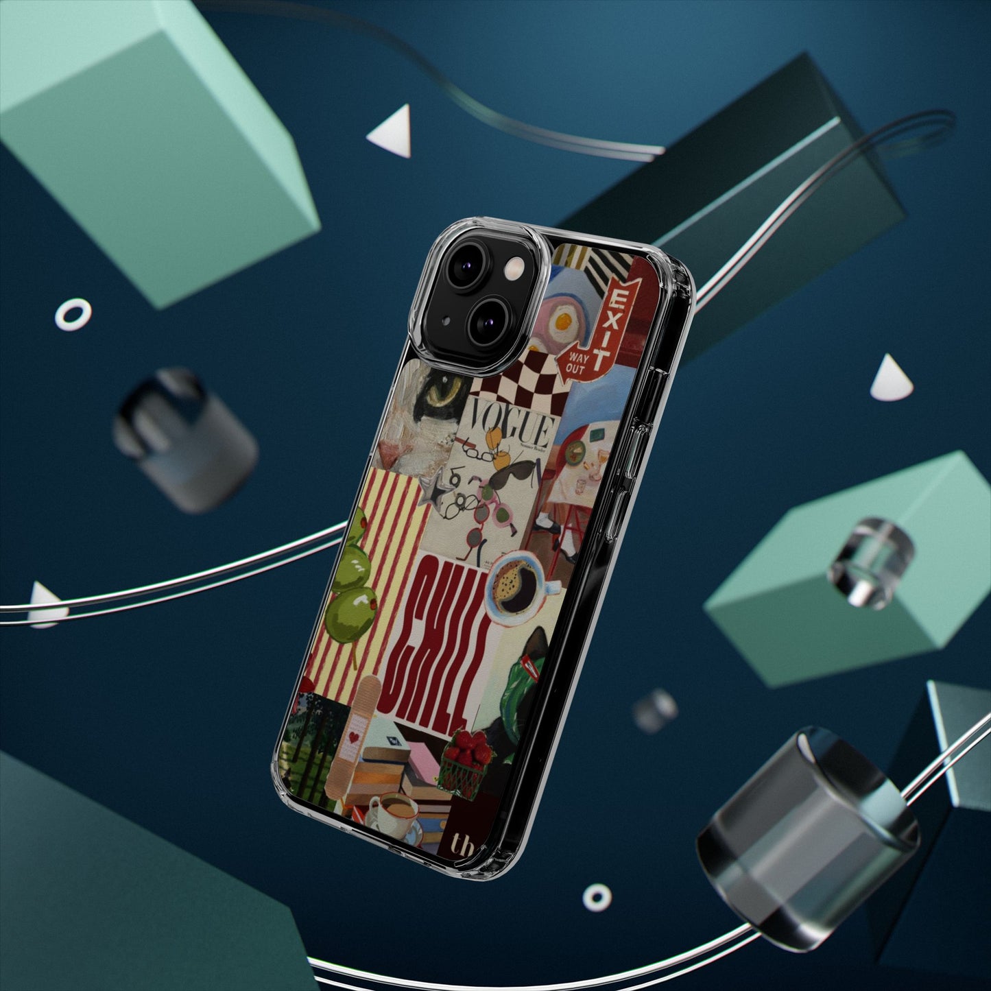 Collage Vintage Aesthetic Clear Impact-Resistant Phone Case