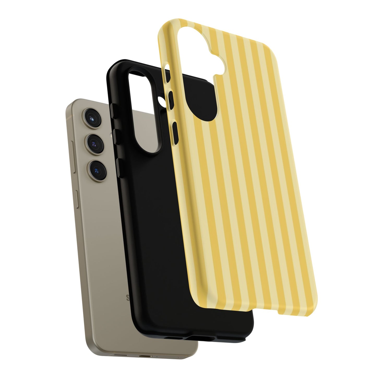 Yellow Stripe Tough Phone Case — Durable Protective iPhone Cover