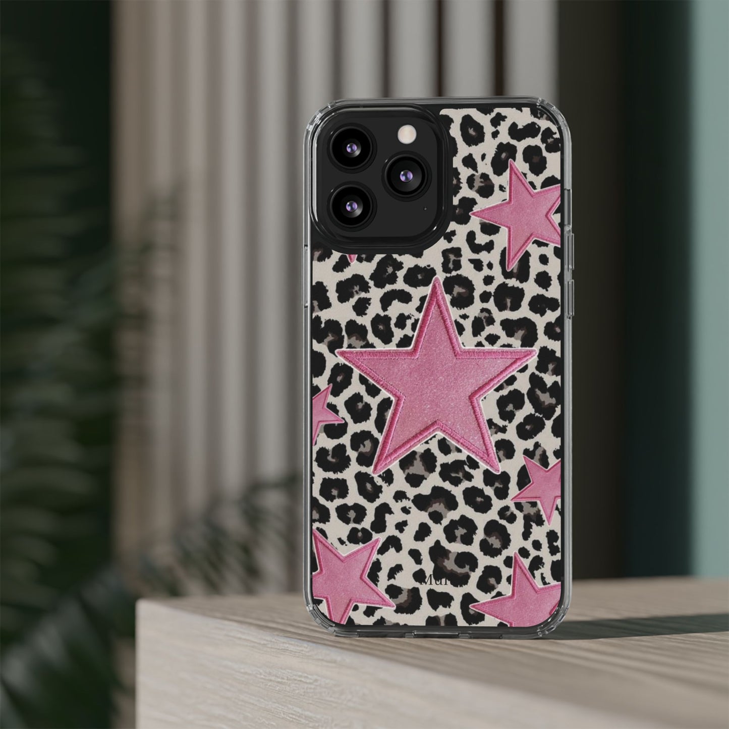 Pink Star Leopard Clear Impact Phone Case