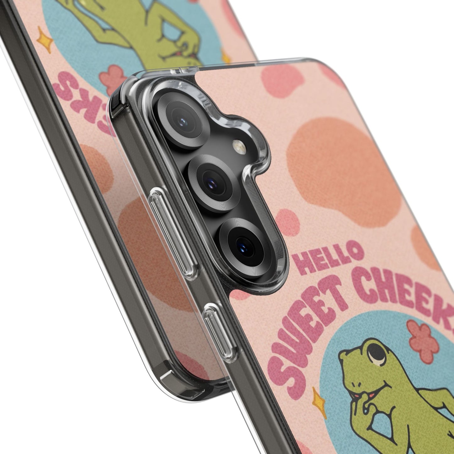 Clear Impact Phone Case — "Hello Sweet Cheeks" Retro Frog Design