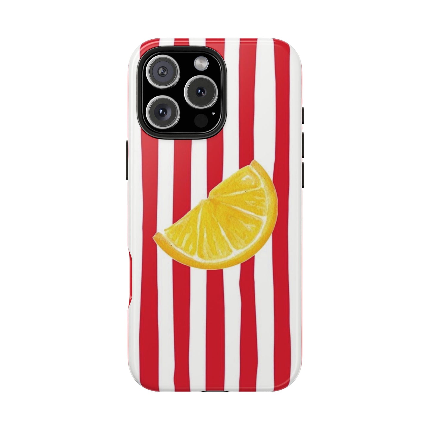 Lemon Slice Red & White Stripe Tough Phone Case