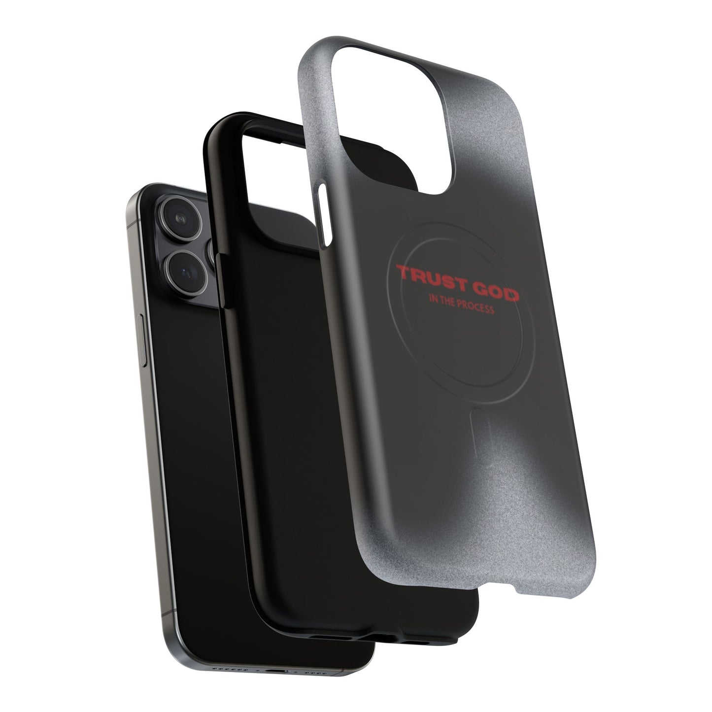 MagSafe Phone Case — "Trust God in the Process" Black Magnetic Tough Case